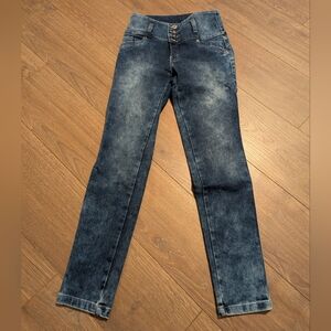 FRANKA | Butt Enhancing Columbian Blue Denim Jeans, Stretchy, High Waist, Size 7